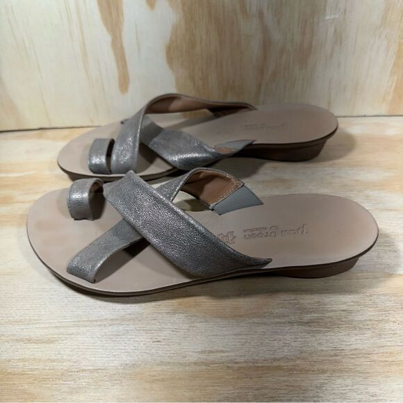 Paul Green Metallic Toe Ring Sandals Women’s Size 8 - Picture 1 of 7